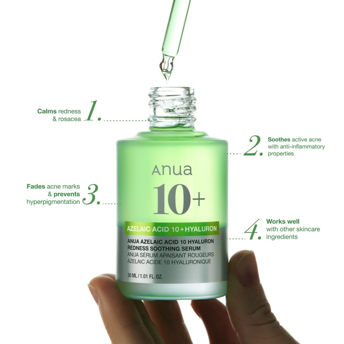 ANUA - Azelaic Acid 10 Hyaluron Redness Soothing Serum 30ml