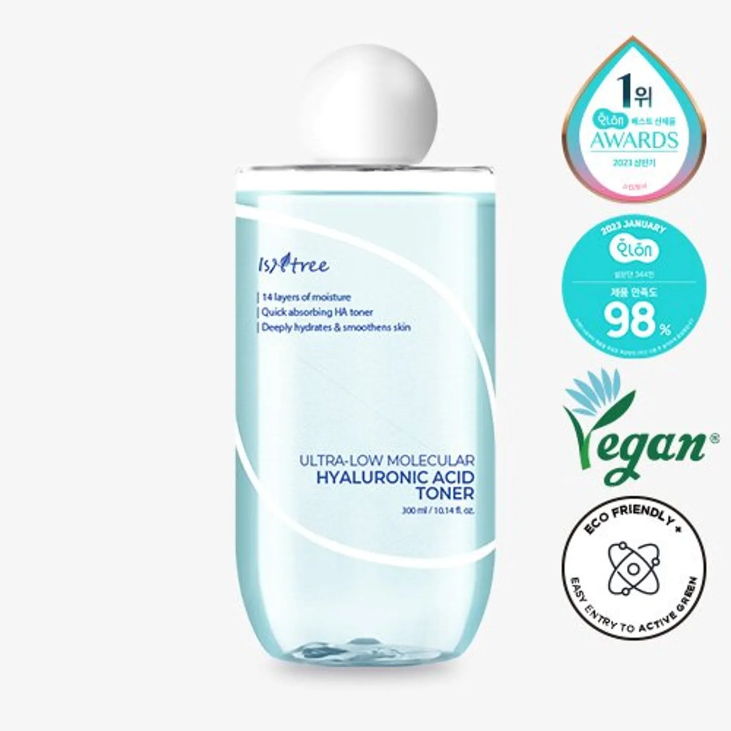 Isntree Ultra-low Molecular Hyaluronic Acid Toner 300ml