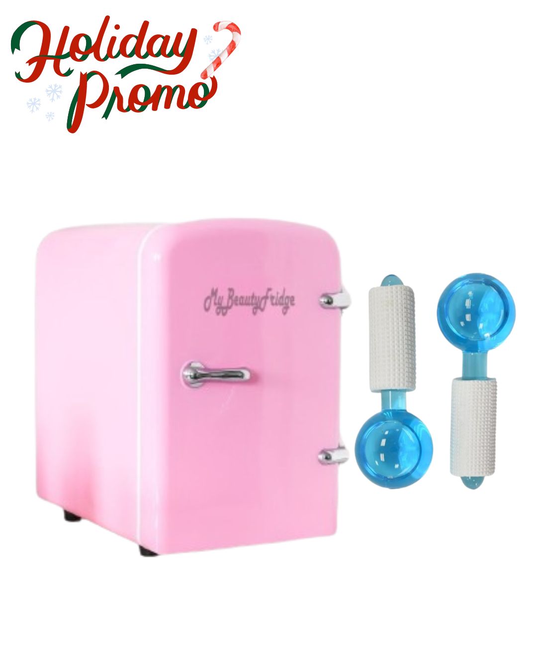 PROMO BEAUTY FRIDGE + ICE GLOBES AZULES SIN GLITTER