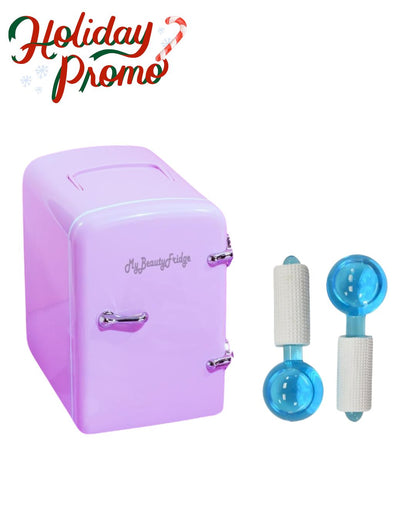 PROMO BEAUTY FRIDGE + ICE GLOBES AZULES SIN GLITTER