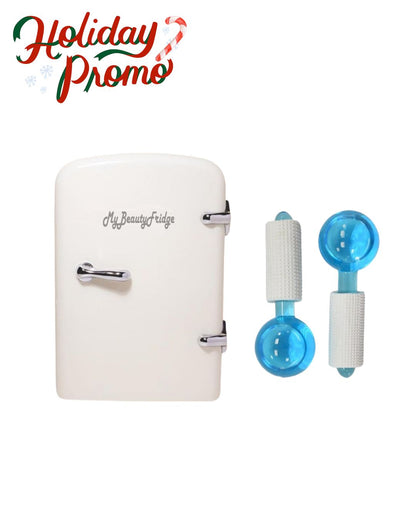 PROMO BEAUTY FRIDGE + ICE GLOBES AZULES SIN GLITTER