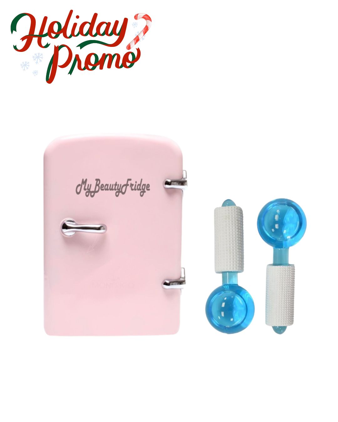 PROMO BEAUTY FRIDGE + ICE GLOBES AZULES SIN GLITTER