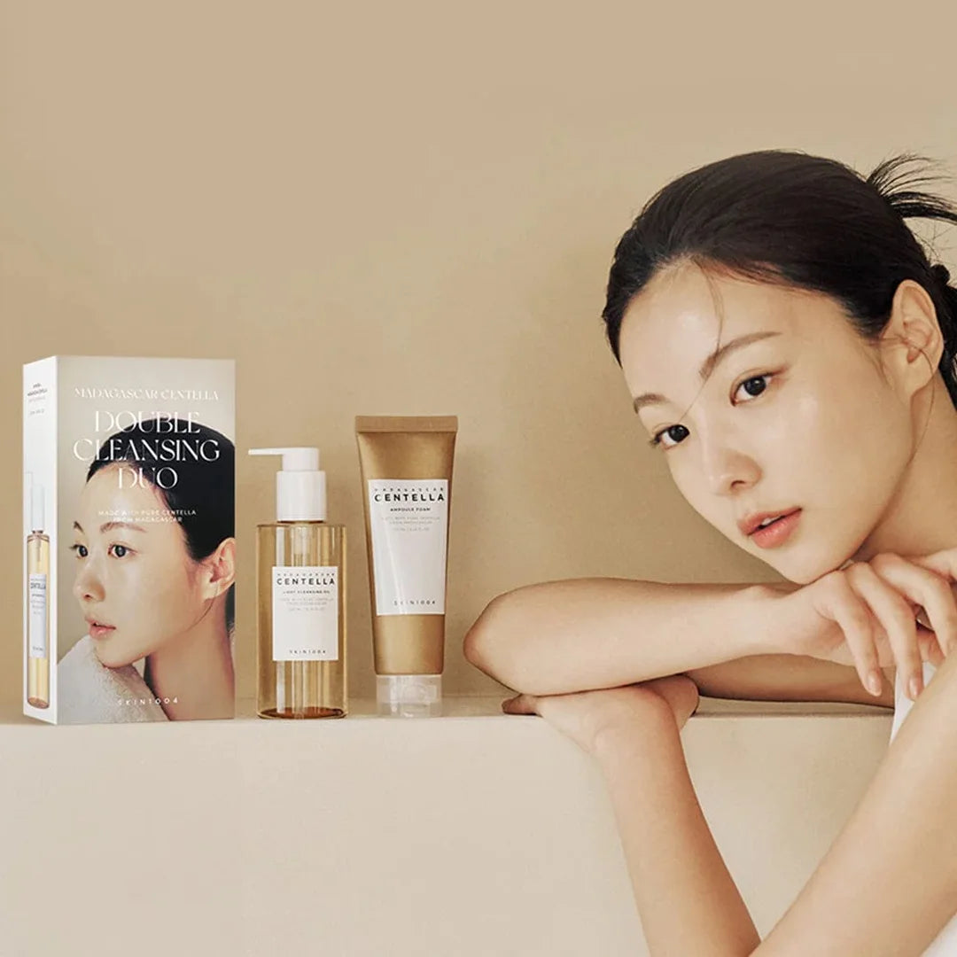 SKIN1004 Madagascar Centella Double Cleansing Duo | Aceite y espuma de limpieza set